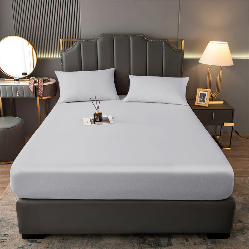 Aspire Homeware Premium 25cm Deep Fitted Sheet for Stylish and Comfortable Bedding, Silver, Double (4'6)