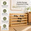 Natural Bamboo 36-Bottle 4-Tier Stackable Modular Wine Rack Tabletop Display Shelf Storage Organizer for Home Bar Kitchen Wine Cellar
