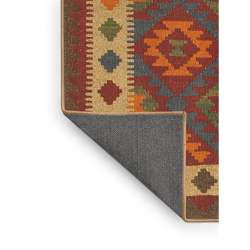 Tapis noir/orange/beige contemporain, Rectangle 8 pi x 12 pi