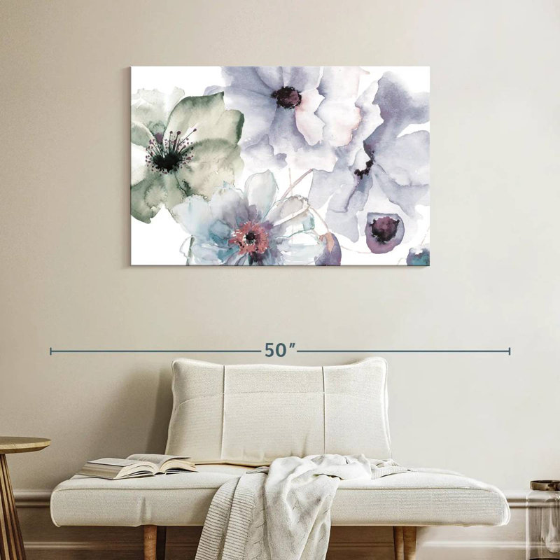 Harnek à fleurs bleues II, H 26 po x l 39 po