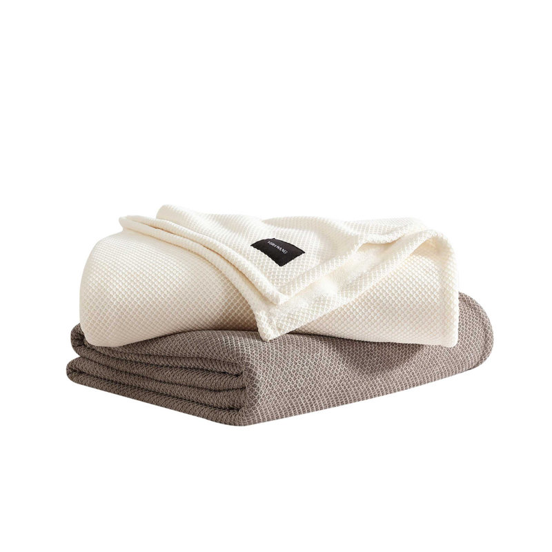 Vera Wang Chenille Jacquard Solid Reversible Blanket, Brown, Queen