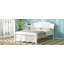 Full Size Wood Platform Bed with Headboard, White