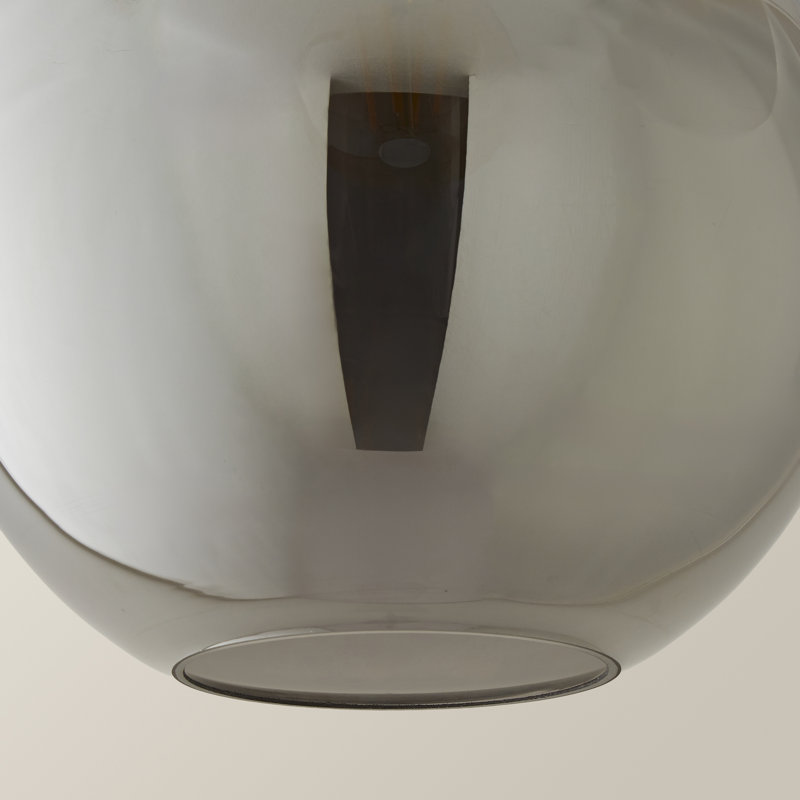 23.5cm H Glass Round Pendant Shade, Grey