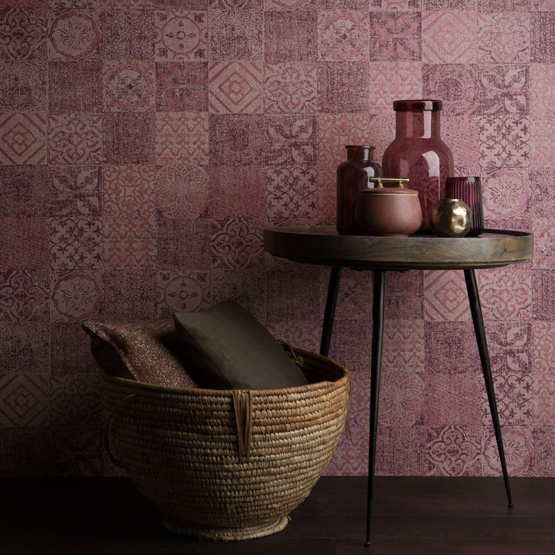 Lunar 10.05m x 53cm Wallpaper Roll, Aubergine