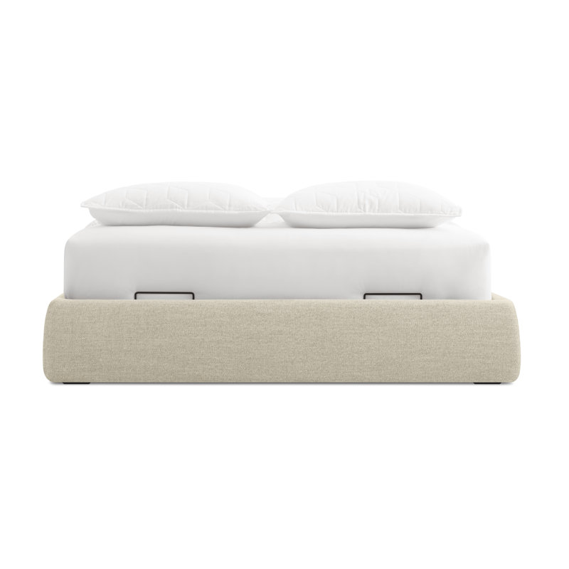 Lid Upholstered Storage Bed, Full, Thurmond Light Gray, Lift Up Storage