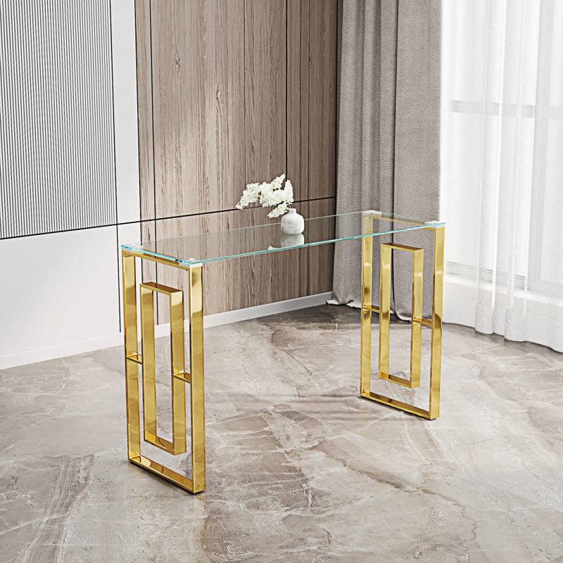 Console moderne, table d'appoint, Doré