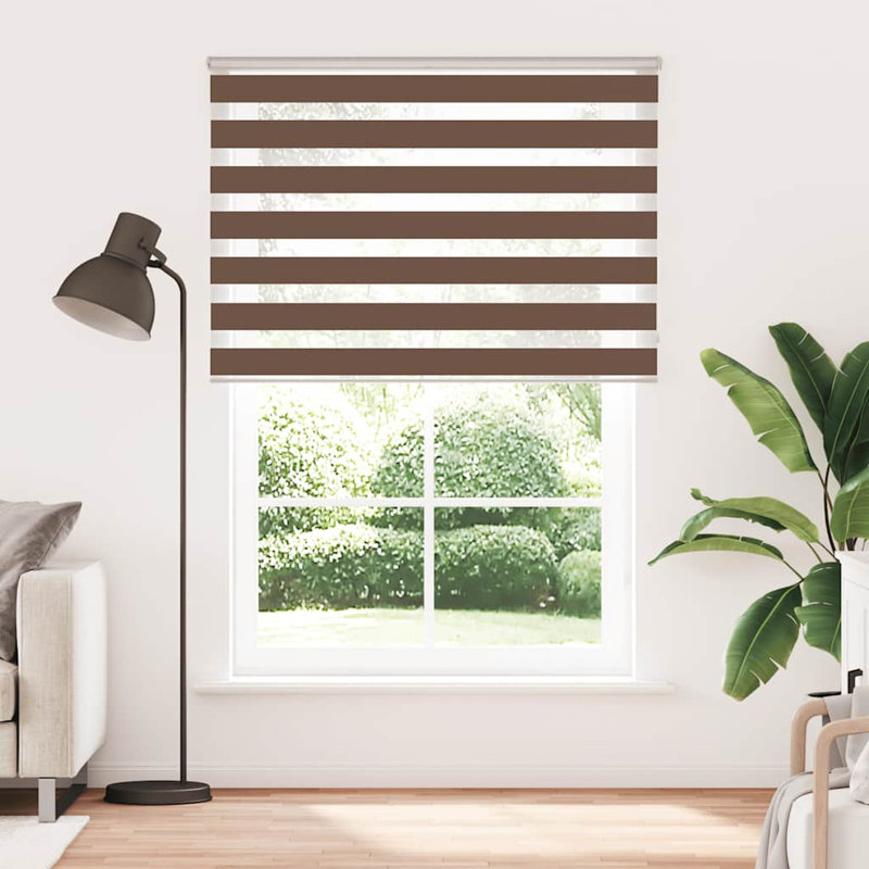 George Oliver Zebra Blind Polyester, Brown, 165cmW x 200cmL