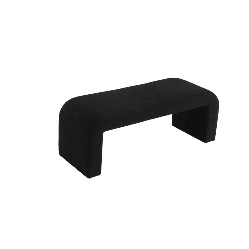 Modern and Lovely Sherpa Bench, Sleek Bench for End of Bed, Porch and Dining Room, Black