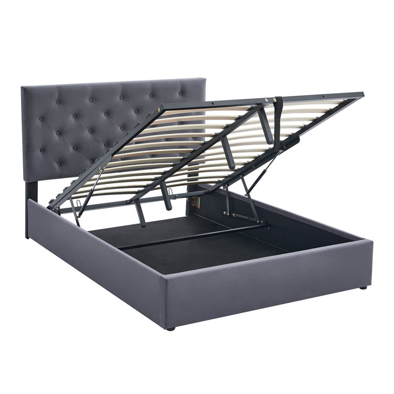 Solid Wood Bed, 147 x 200 cm, Grey