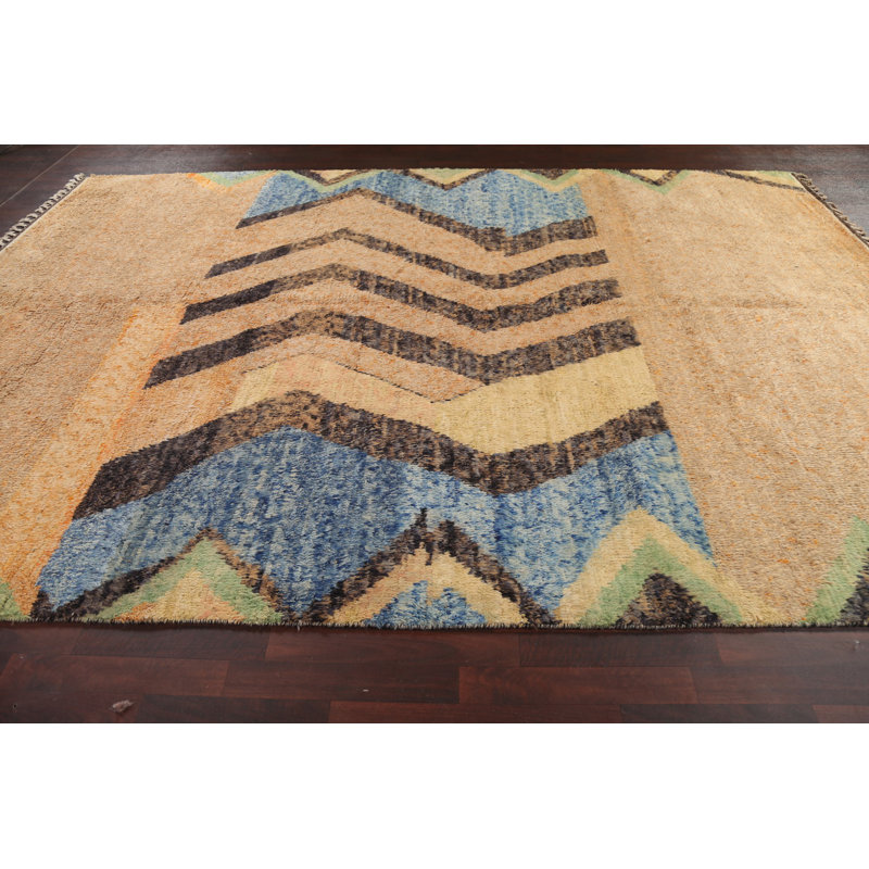 Tapis marocain en laine noué à la main 9 x 13