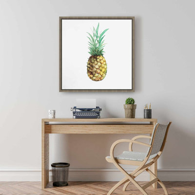 Toile ananas aquarelle | Art mural brun