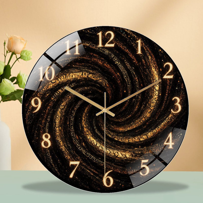 Horloge murale en or 12 po