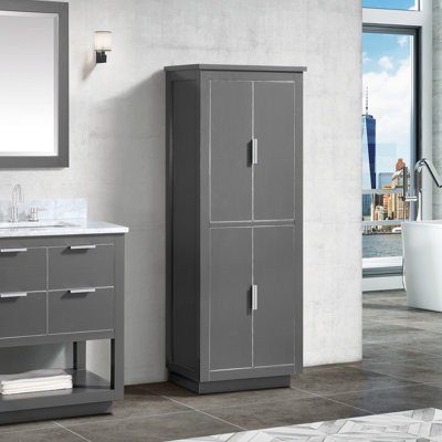 Armoire à linge en bois massif l 24 po x H 65 po x P 16 po Allie