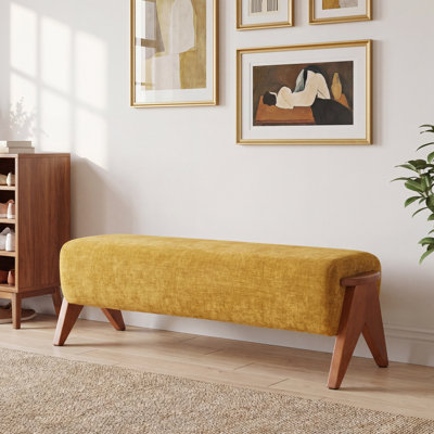 Chenille Upholstered Bench
