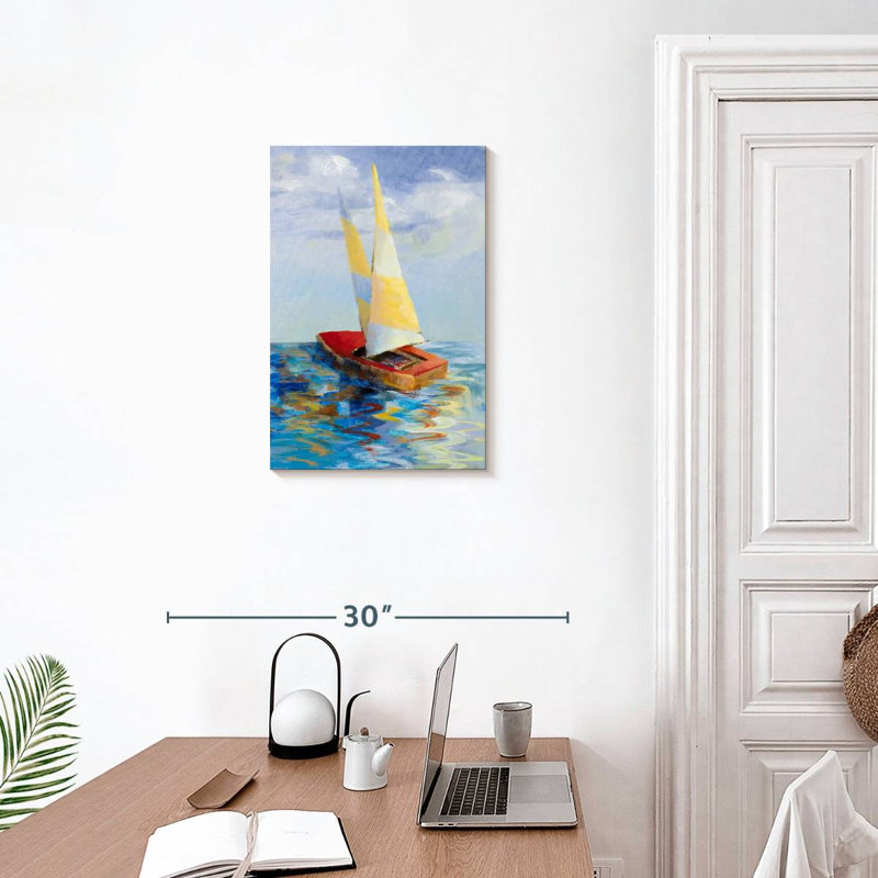 Mehar Red Sailboat, 24" H x 16" W
