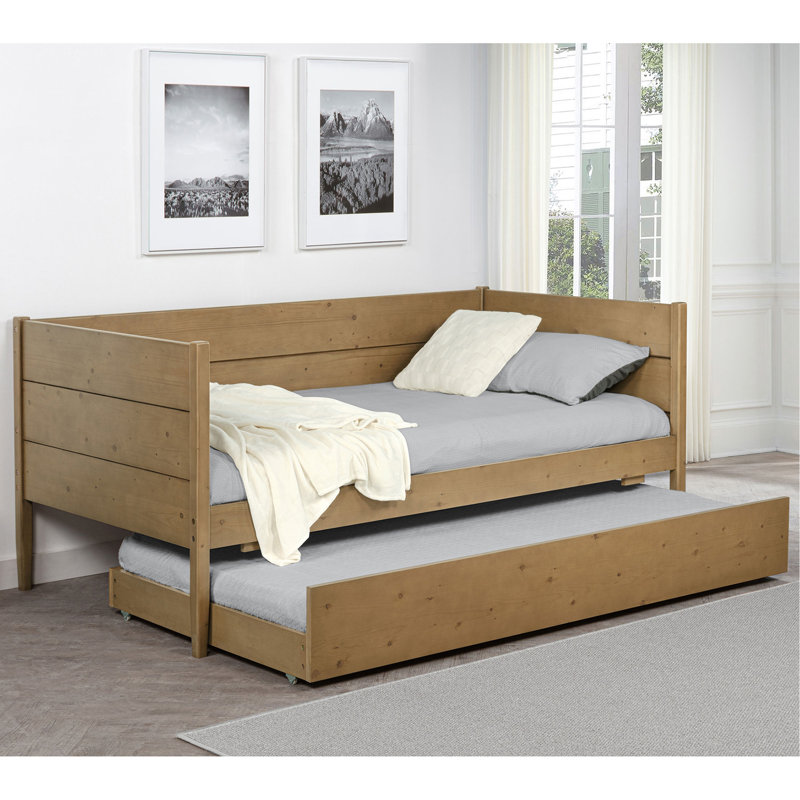 Lit de jour simple avec couchette Natural, Naturel