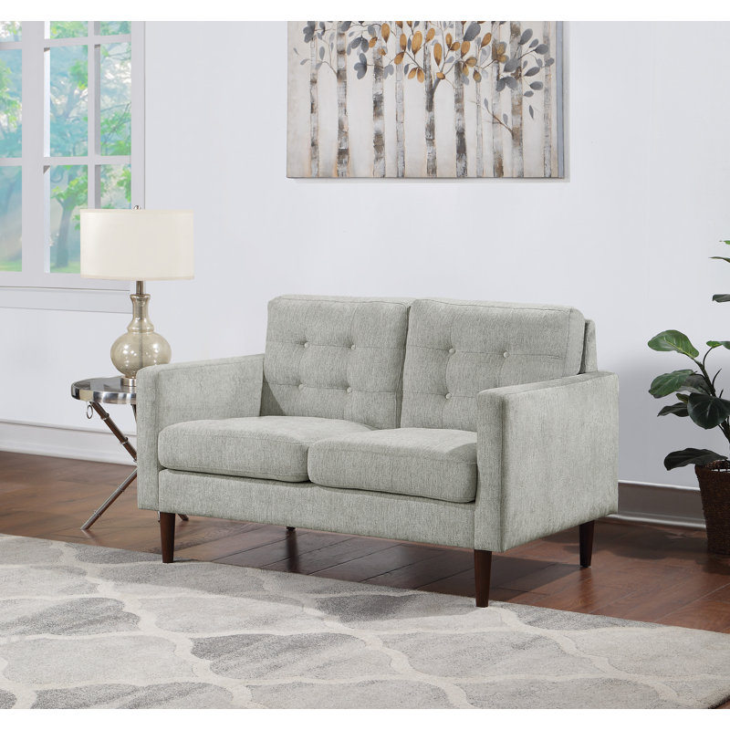 Jaimie-Leigh Mid-Century Loveseat, Smoke Polyester