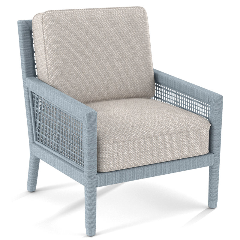 Harper 28" Wide Armchair, Blue Geometric Jacquard; 0414-63, Sea Glass
