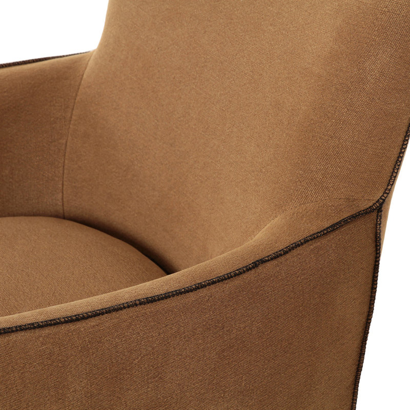 Devon Slipcover Swivel Chair-Broadway Dune, Broadway Gilt