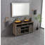 Miroir de salle de bain 60 po x 36 po à DEL avec cadre en aluminium, miroir de meuble-lavabo mural, anti-buée, mémoire, 3 couleurs, réglable en continu-263001096