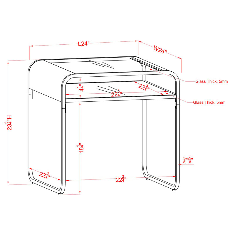 Camareon Glass Top End Table, Chrome