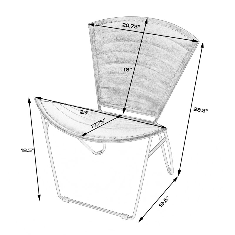 Chaise d'appoint 23 po Jovanjit, Brun foncé