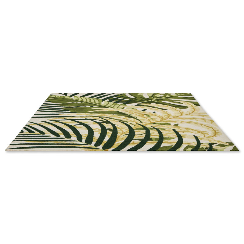 Floral Area Rug in Green/Beige, Rectangle 8'2" x 11'6"