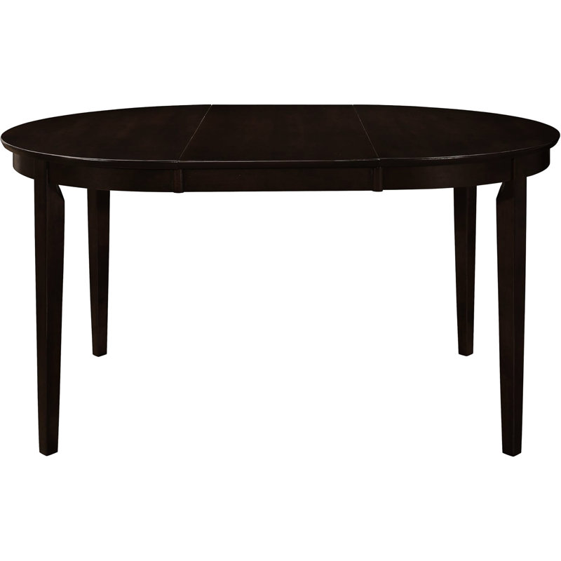 Table de salle à manger avec rallonge, cappuccino, bois franc asiatique, ovale, table ovale à structure stable, finition cappuccino, rallonge de rallonge, pour 6 convives