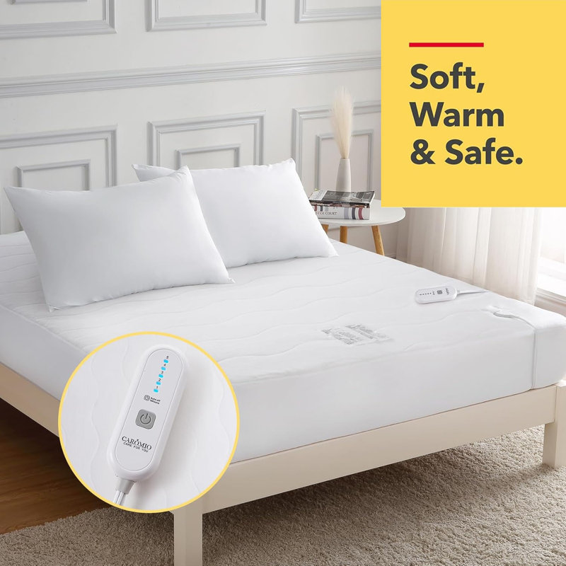 Protège-matelas chauffant électrique pleine grandeur avec lavable à la machine