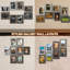 Ensemble de 8 cadres photo 4 x 6 de style industriel rustique, verre véritable haute définition pour affichage mural et de table