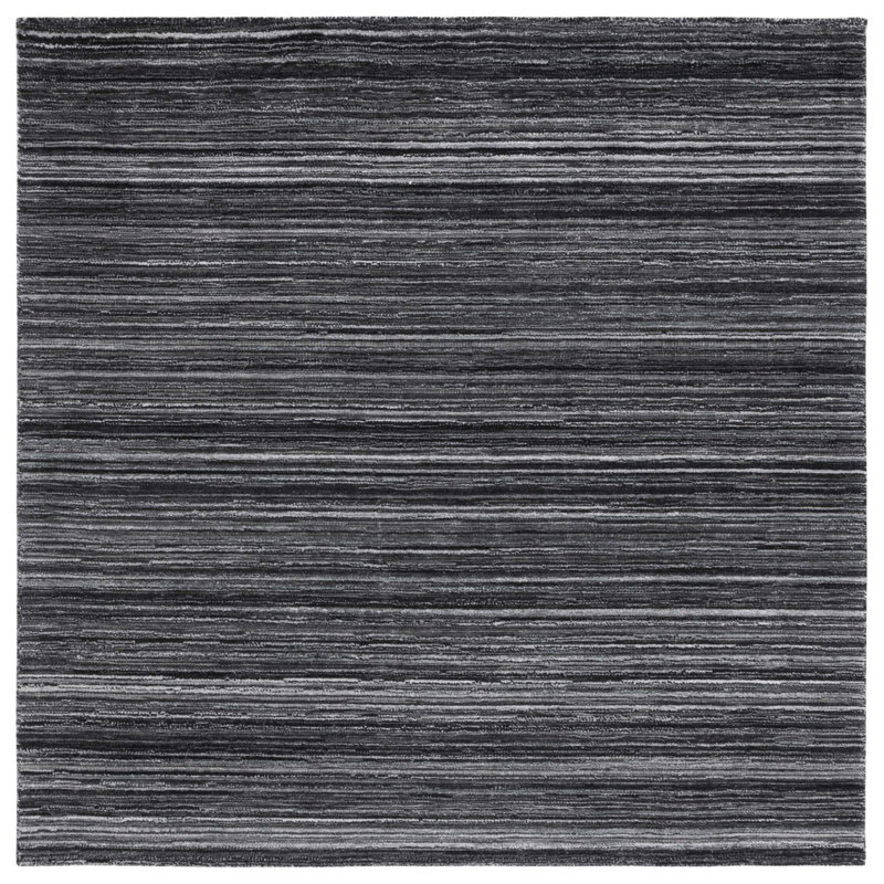 Jenkarlo Hand Woven Performance Striped Rug, Square 6'