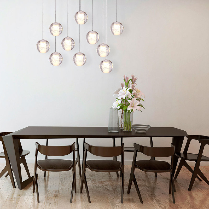 Veroniza 10 - Light Nickel LED Cluster Pendant