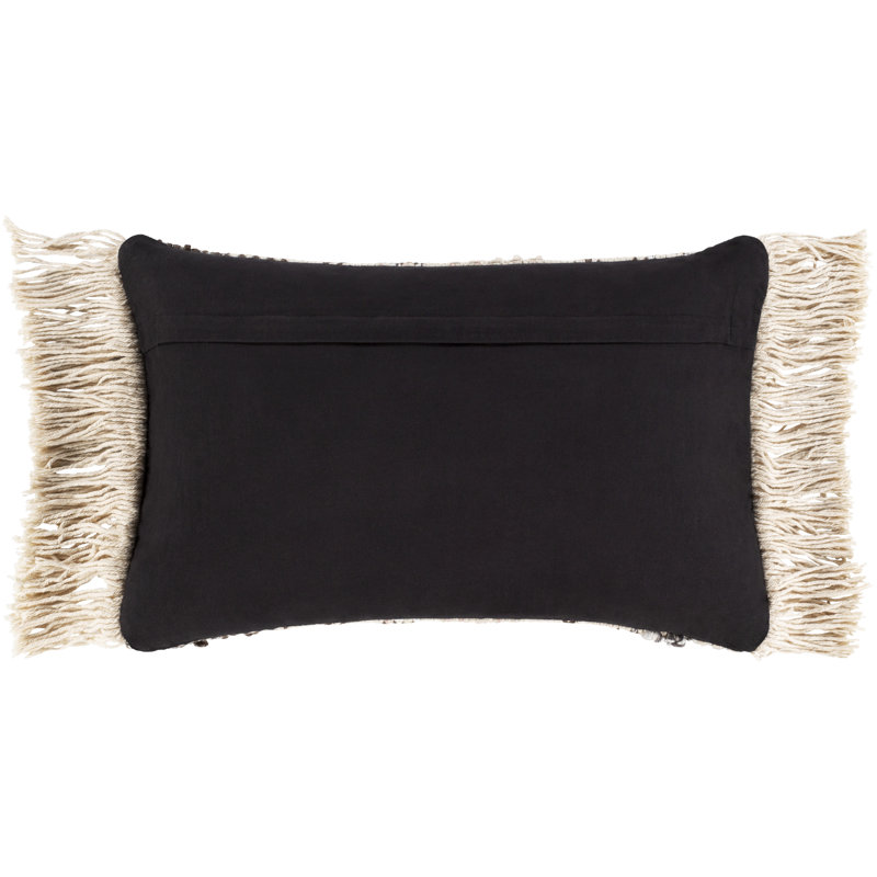 Fringed Wool Blend Pillow Cover