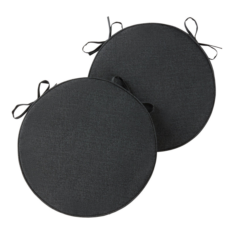 Outdoor Round Dining Chair Seat Pad, Carbon