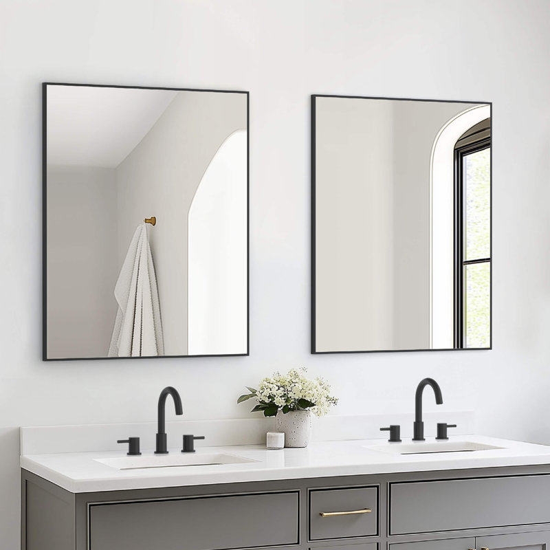 Miroir mural incassable Premium Premium, Noir mat, 36 po x 30 po