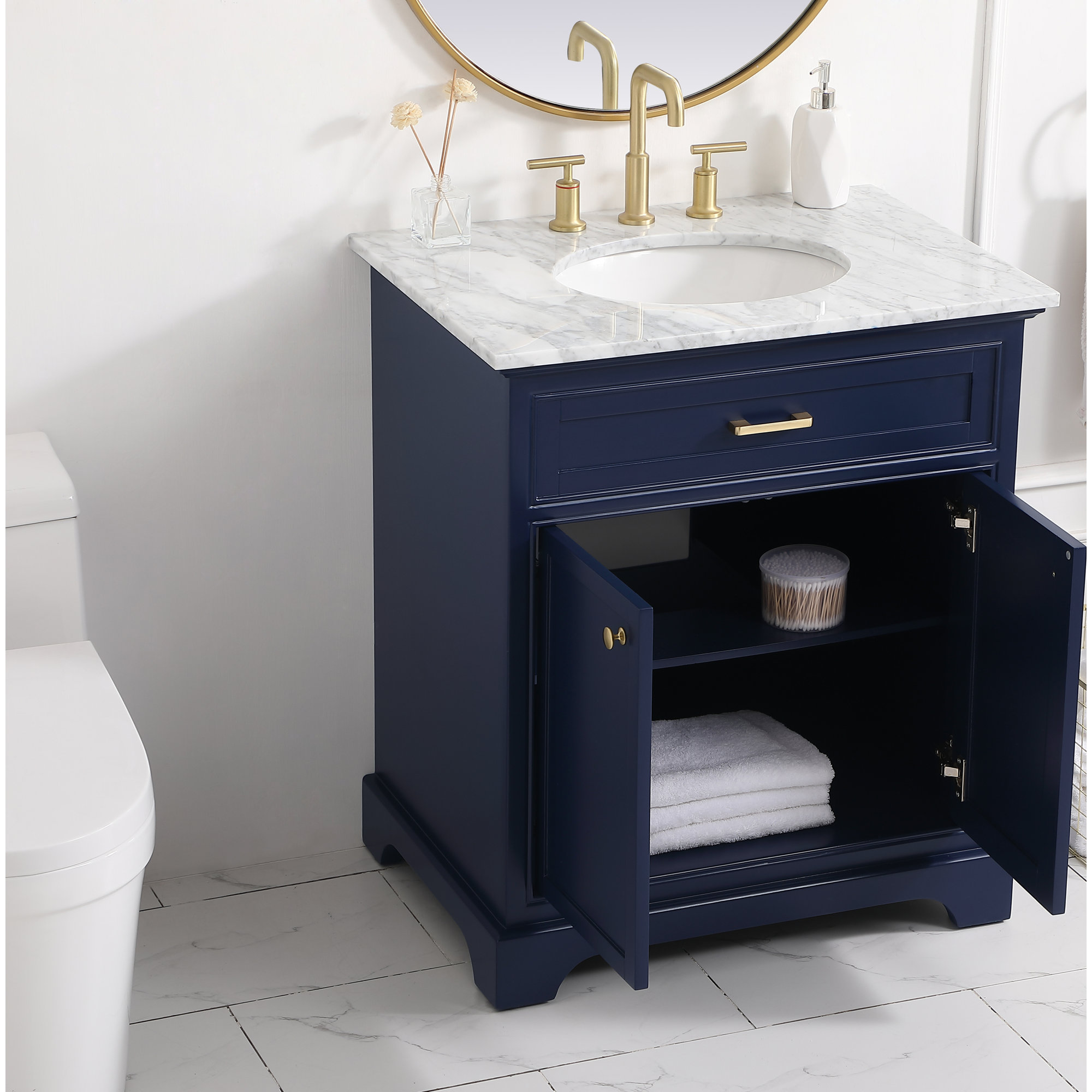 Hermes 30'' Single Bathroom Vanity, Blue