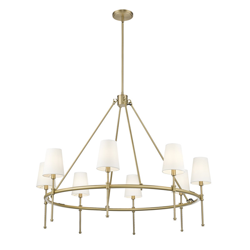Heise 40" Wide 8-Light Chandelier -, Vintage Brass