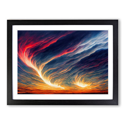 Flaming Cloudy Sky - Single Picture Frame Painting