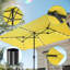 Parasol à DEL double face 11 pi x 7 pi avec auvent résistant aux rayons UV et manivelle-202522352