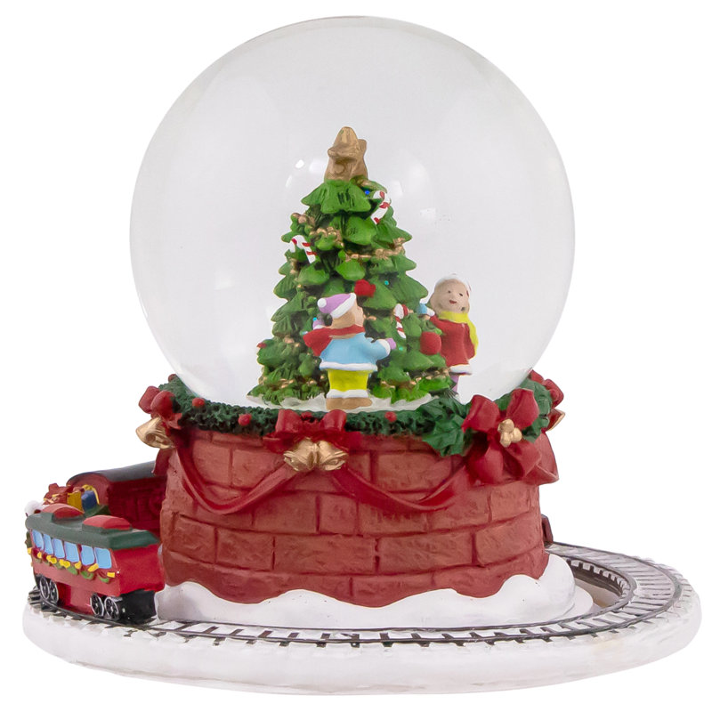 Boule à neige musicale 6,5 "avec train tournant