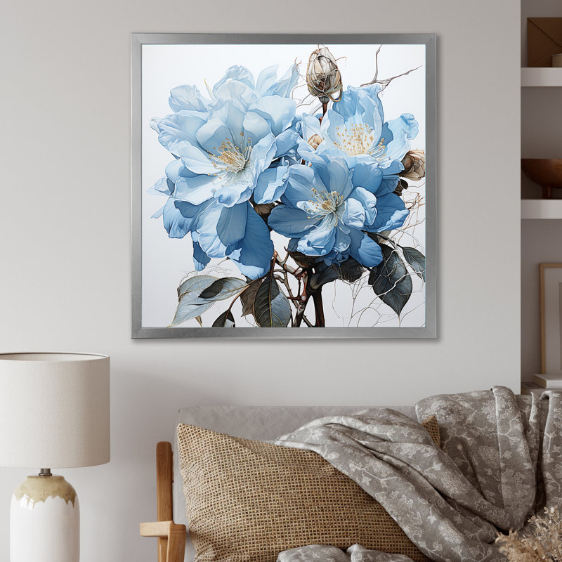 Un bouquet de rhododendrons II, Cadre photo noir, H 16 po x l 16 po