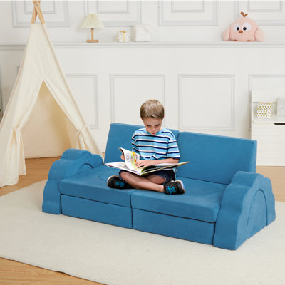 Canapé de jeu pour enfants, canapé modulaire pour enfants de 11 pièces pour la chambre de jeux, canapé convertible pour enfants avec housse