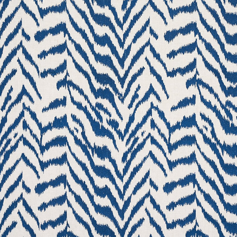 Quincy Embroidery On Linen Fabric, Navy