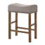 Tabourets de comptoir en lin brun clair sans dossier - construction rustique et hauteur confortable (2 tabourets) sans dossier, pattes grises patinées, meubles de chambre à coucher