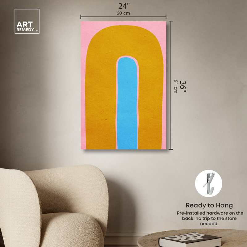 Colorful Modern Abstract Geometric Canvas Wall Art, 24" x 36"
