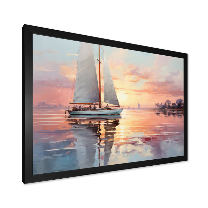 Voilier Dreamy Regatta II - impression, H 30 po x l 40 po x P 1,5 po, Cadre photo noir