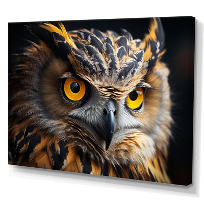 Portrait d'un hibou jaune - impression