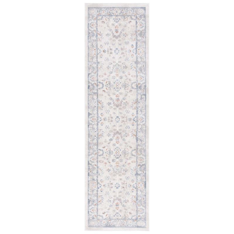 Tapis beige / gris Naghibi Blair, Tapis de couloir 2 pi 2 po x 8 pi