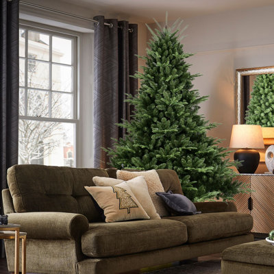 Arbre de Noël de 6 pi avec 1673 pointes en PE / PVC - base large, support articulé facile à installer et support en métal robuste