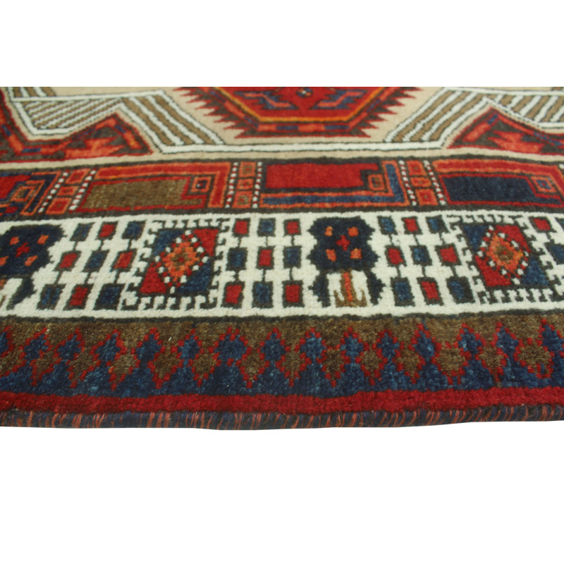 One-of-a-Kind 3'3" x 10'5" 1980s Runner Wool Area Rug in Brown and Green